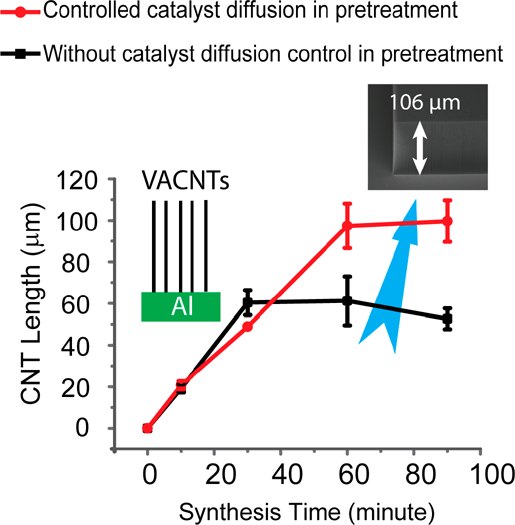 Growth of Vertically Aligned Carbon Nanotube Arrays on Al Substrates through Controlled Diffusion of Catalyst